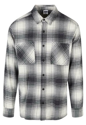 MOCK CHECK - Shirt - whitesand black