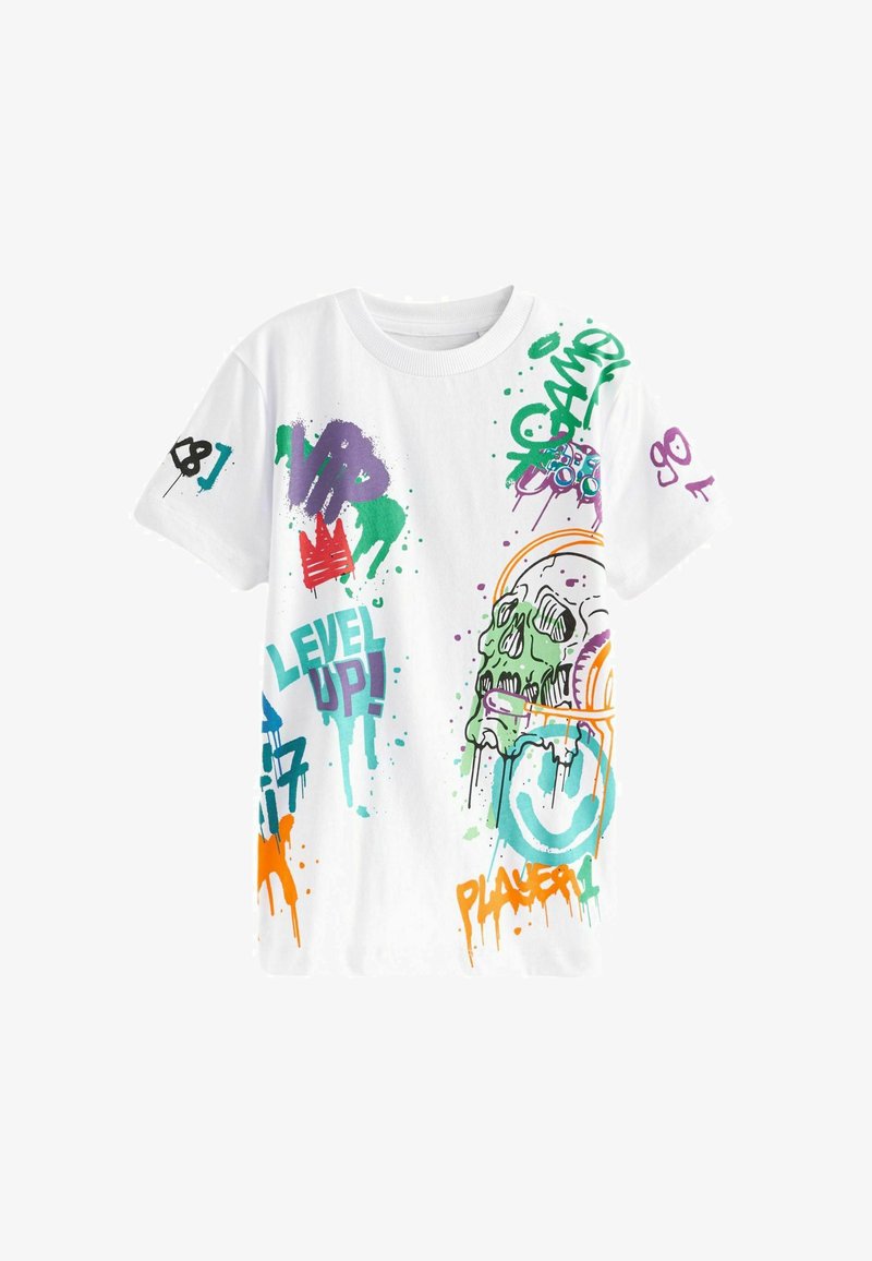 Next SHORT SLEEVE GRAPHIC - REGULAR FIT - Trükipildiga T-särk - white graffiti