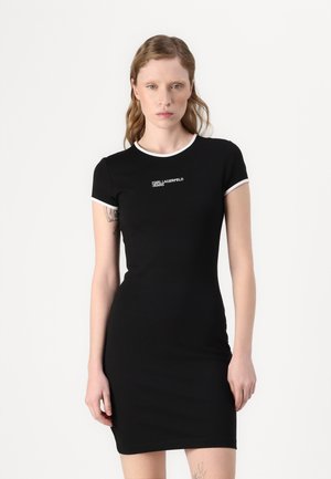 Karl Lagerfeld Jeans CAP SLEEVE MILANO DRESS - Jerseykjole - black