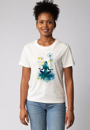 YOGA MEDITATION - T-shirt imprimé - off white