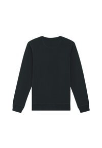 Zwarte crewneck sweatshirt van zachte stof. Lange mouwen met ribgebreide manchetten en zoom. Minimalistisch ontwerp zonder zichtbare patronen.