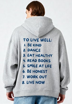 TO LIVE WELL UNISEX OVERSIZED HOODIE - Felpa con cappuccio - mottled grey