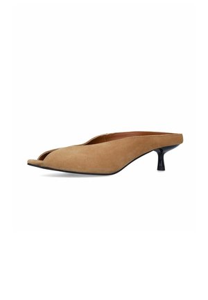 sacha, TAUPEFARBENE VELOURSLEDER-MULES MIT ABSATZ - Mules à talons - taupe