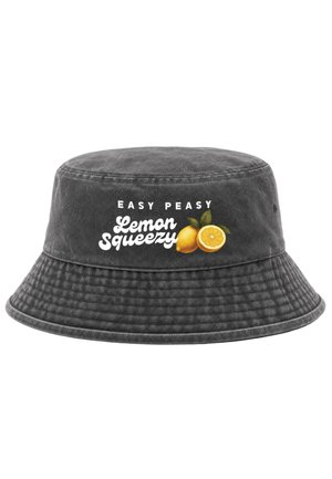 Neverless ANGLERHUT MIT PRINT EASY PEASY LEMON SQUEEZY – BUCKET HAT HERREN UNISEX - Hut - vintage-schwarz
