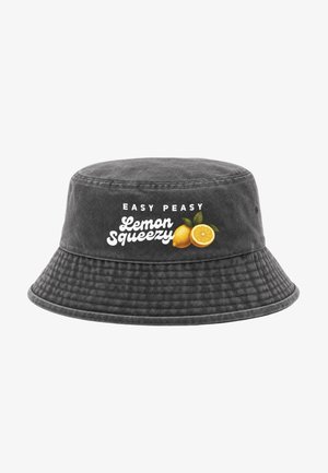 Neverless ANGLERHUT MIT PRINT EASY PEASY LEMON SQUEEZY – BUCKET HAT HERREN UNISEX - Hat - vintage-schwarz