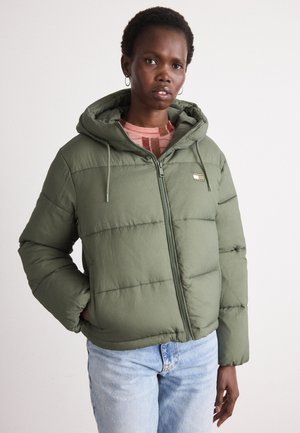 HOODED PUFFER JACKET - Winterjas - pewter green
