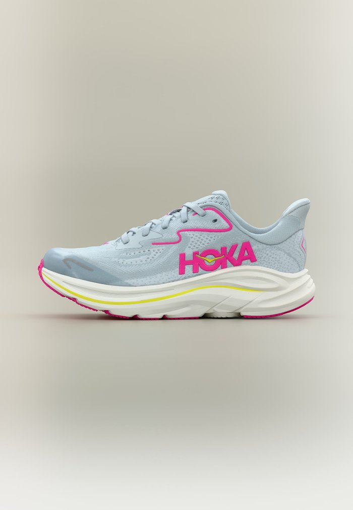 Hoka CLIFTON 10 BIG KIDS UNISEX - Road running shoes - overcast/neon dragonfruit