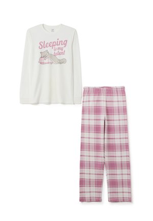 WITH PRINT SET - Nachtwäsche Set - white pink