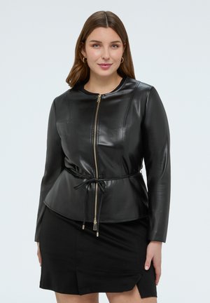 CON CINTURINA - Bunda z umělé kůže - nero
