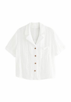 REGULAR FIT - BRODERIE SHORT SLEEVE HOLIDAY - Hemdbluse - white