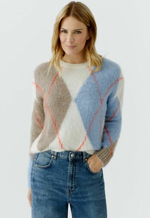 Pullover - white blue