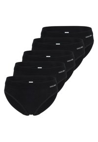Zwarte katoenen slips met een gladde textuur, voorzien van een lage taille, een logo-label op de tailleband en meerdere stuks per verpakking.