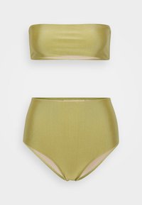 SOLID HIGH WAISTED BANDEAU - Bikini - pistachio
