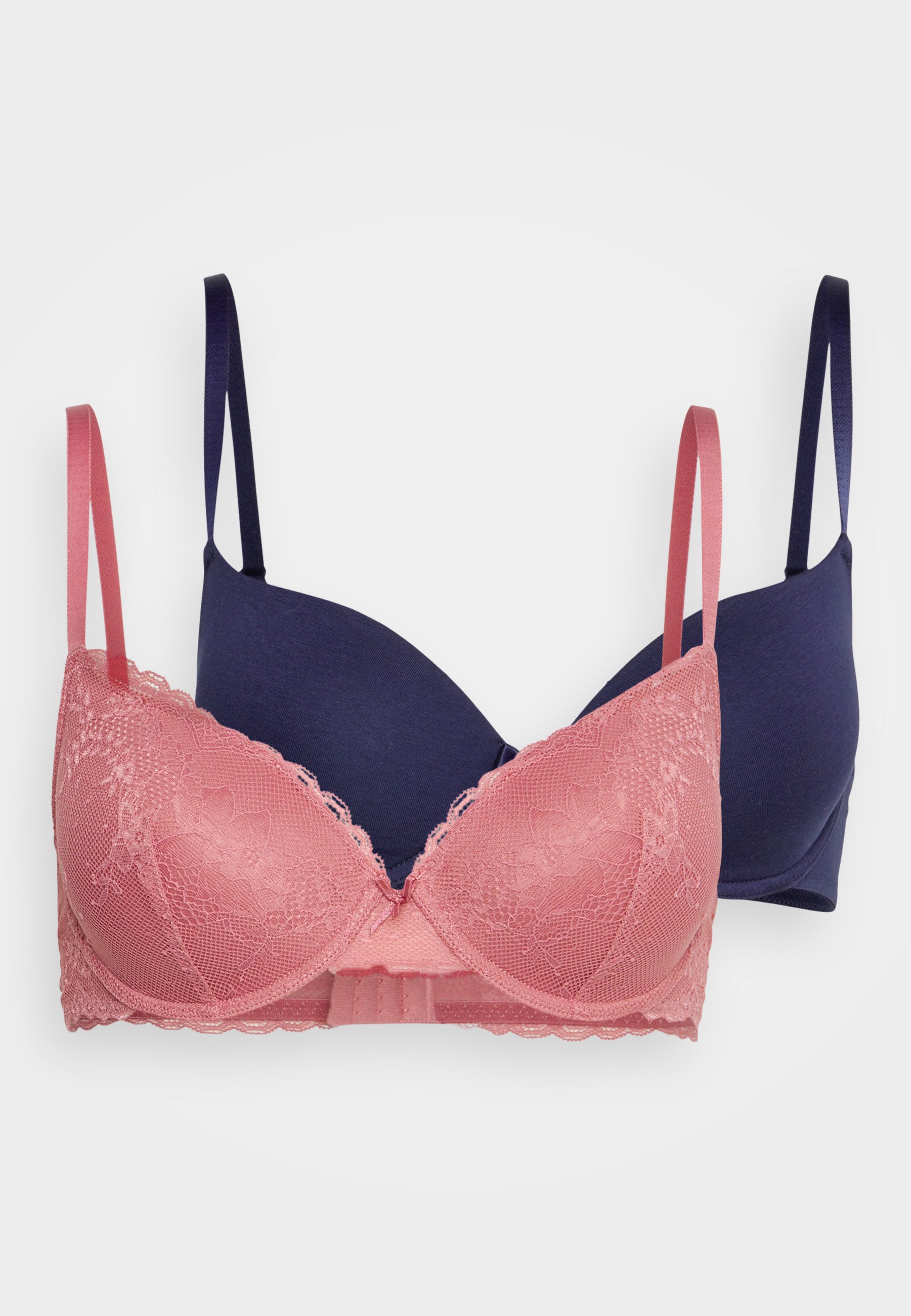 ASOS DESIGN - Confezione Di 2 Reggiseni A Triangolo In Tessuto A Coste E Pizzo Bianco E Nero ASOS DESIGN - Confezione Di 2 Reggiseni A Triangolo In Tessuto A Coste E Pizzo Bianco E Nero