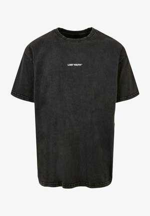 ACID WASHED - Nyomott mintás póló - black