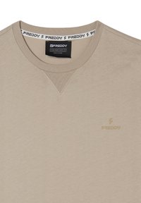 Freddy REGULAR CON SCOLLO GIROCOLLO E LOGO IN TONO - T-shirt basic - feather gray