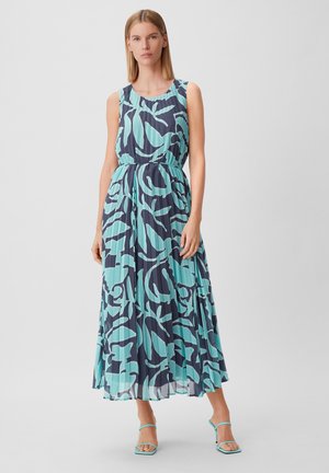 comma MIT PLISSEEFALTEN - Maxi dress - tiefblau
