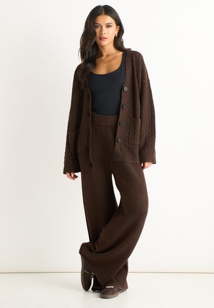 PULL ON WIDE LEG - Trousers - brown