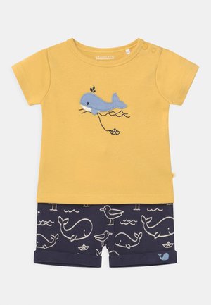 SET - T-shirt print - yellow/dark blue
