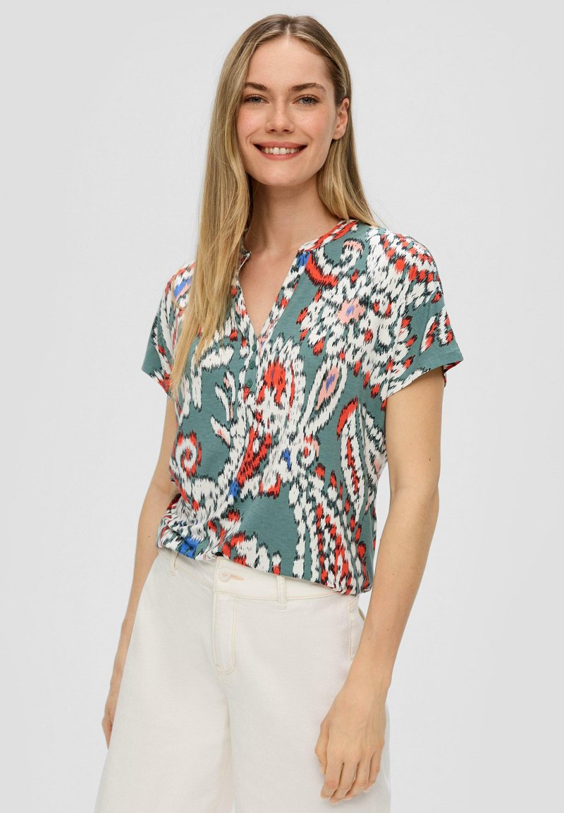 s.Oliver T-Shirt print - helles petrol
