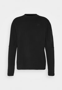 Musta collegepaita pehmeästä kankaasta, jossa pyöreä pääntie, pitkät hihat ja vasemmassa hihassa vetoketjullinen tasku. Rintamalla merkki-logo.