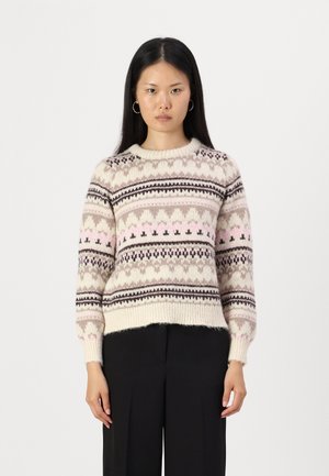 ONLY ONLMONTANA LIFE O NECK - Pulóver - whitecap gray/chocolate torte/silver mink/fairy tale