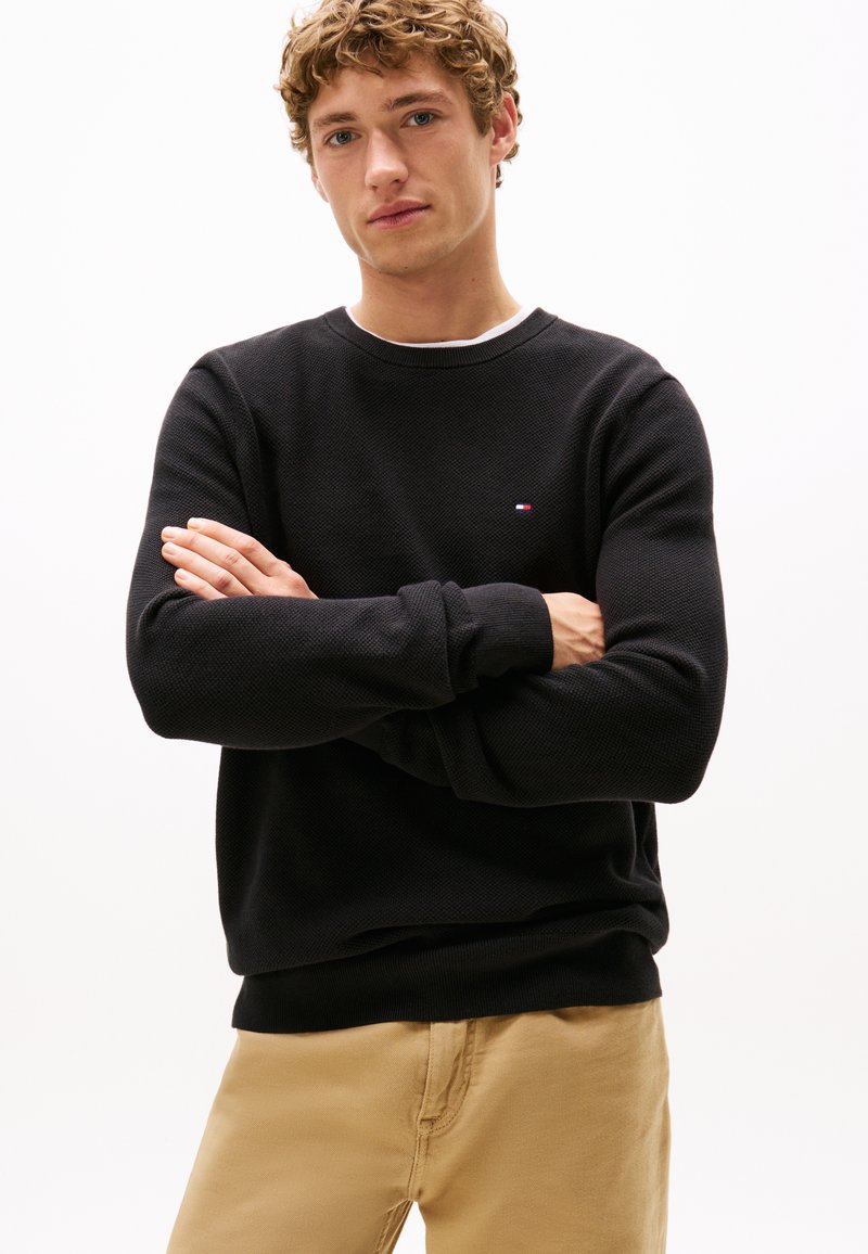 Tommy Hilfiger ESSENTIAL STRUCTURE CREW NECK - Vesta - black