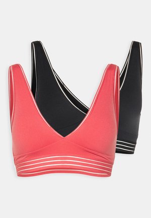 DIM OH MY WIRELESS TRIANGLE BRA 2 PACK - Sutien triunghi - black/pink