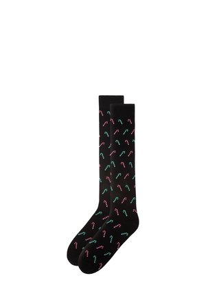 HELLO XMAS - Calcetines hasta la rodilla - black with print