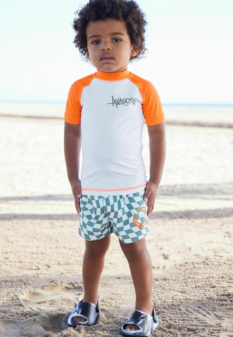 Next SUNSAFE SET - REGULAR FIT - Jogginghose - orange checkerboard