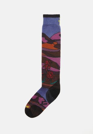 WOMEN'S SKI ZERO CUSHION FLORAL FIELD PRINT OTC SOCKS - Calcetines de deporte - picante