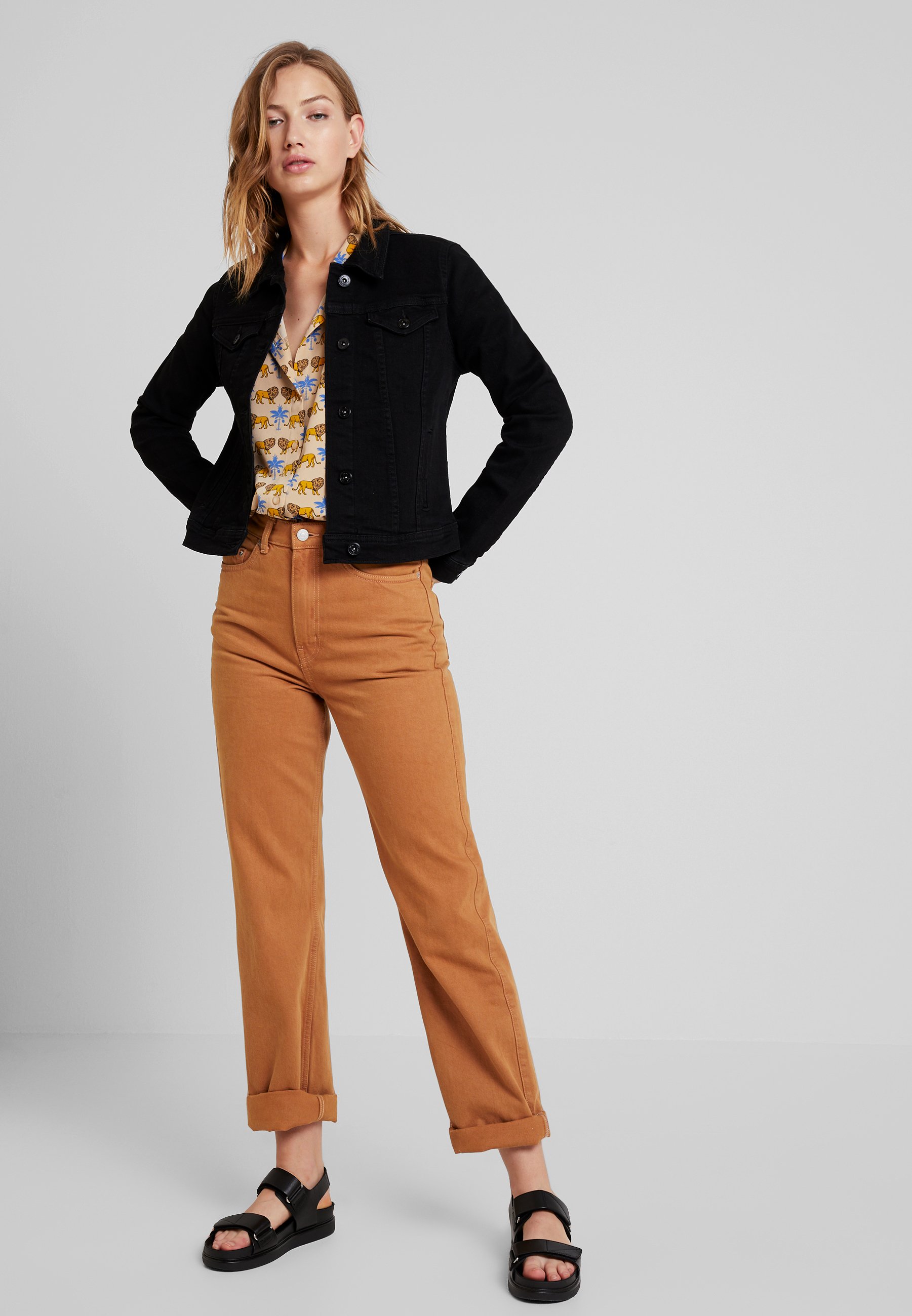 ichi stamp denim jacket