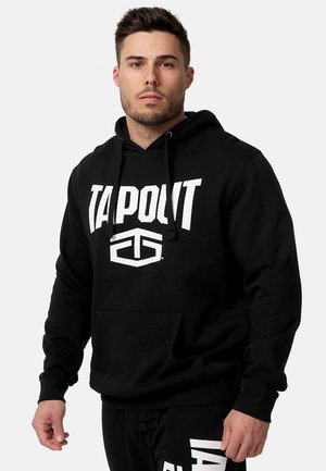 Tapout NORMALE PASSFORM ACTIVE BASIC  - Bluza z kapturem - black white