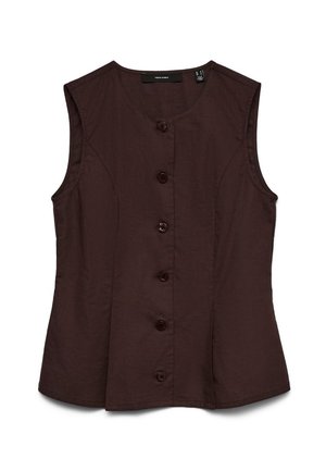 Vero Moda VMSELMA WAISTCOAT  - Vest - chocolate torte