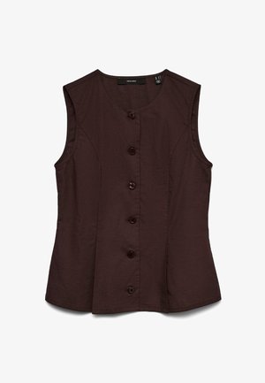 Vero Moda VMSELMA WAISTCOAT - Vest - chocolate torte