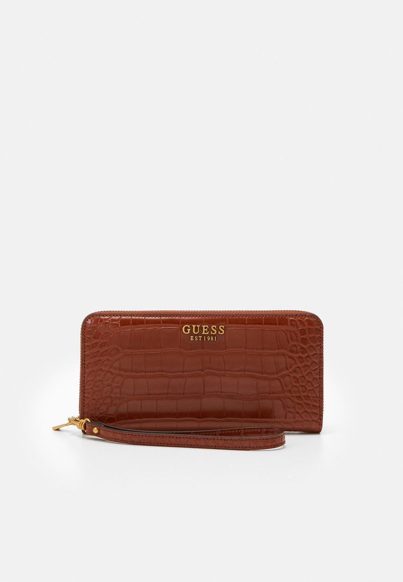 Guess LAUREL LARGE ZIP AROUND - Punge - dark honey