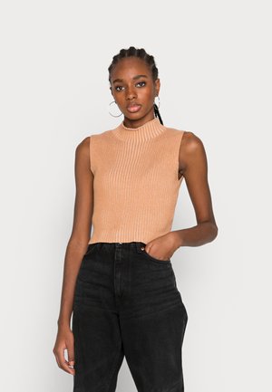 TURTLE NECK VEST - Camisola - camel beige