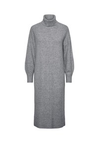 PCMALOU ROLL NECK DRESS  - Pulóverruha - medium grey melange