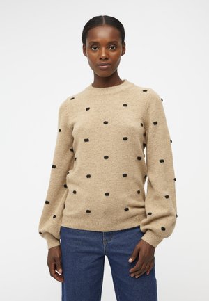 Object objhollow l/s knit pullover noos white sand