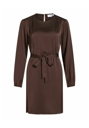 VILA, VIENNA RAVENNA L/S O-NECK DRESS - NOOS - Robe de jour - coffee bean