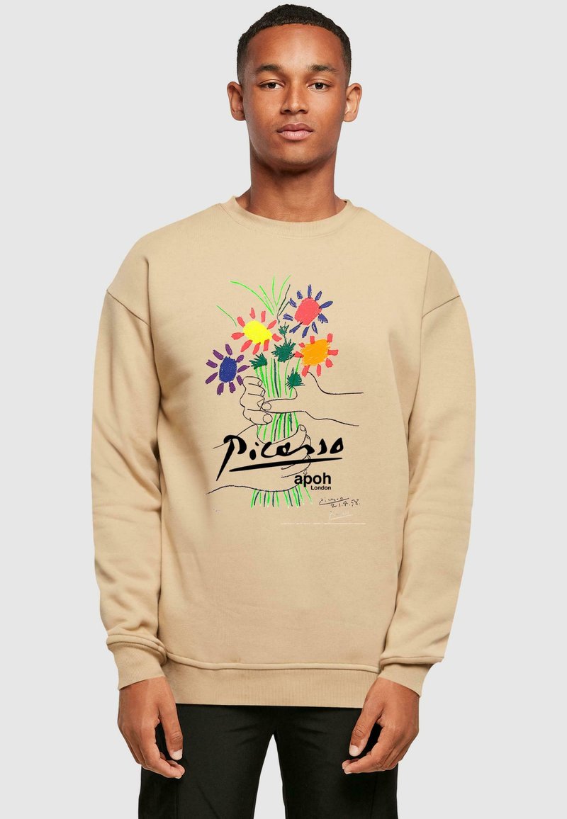 Merchcode APOH - PICASSO FLOWERS OF PEACE CREWNECK - Sweatshirt - unionbeige