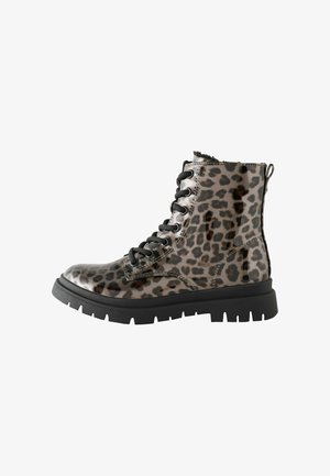 Next, Wide Fit - Warm Lined Lace-Up Boots - Schnürstiefelette - mink brown leopard print