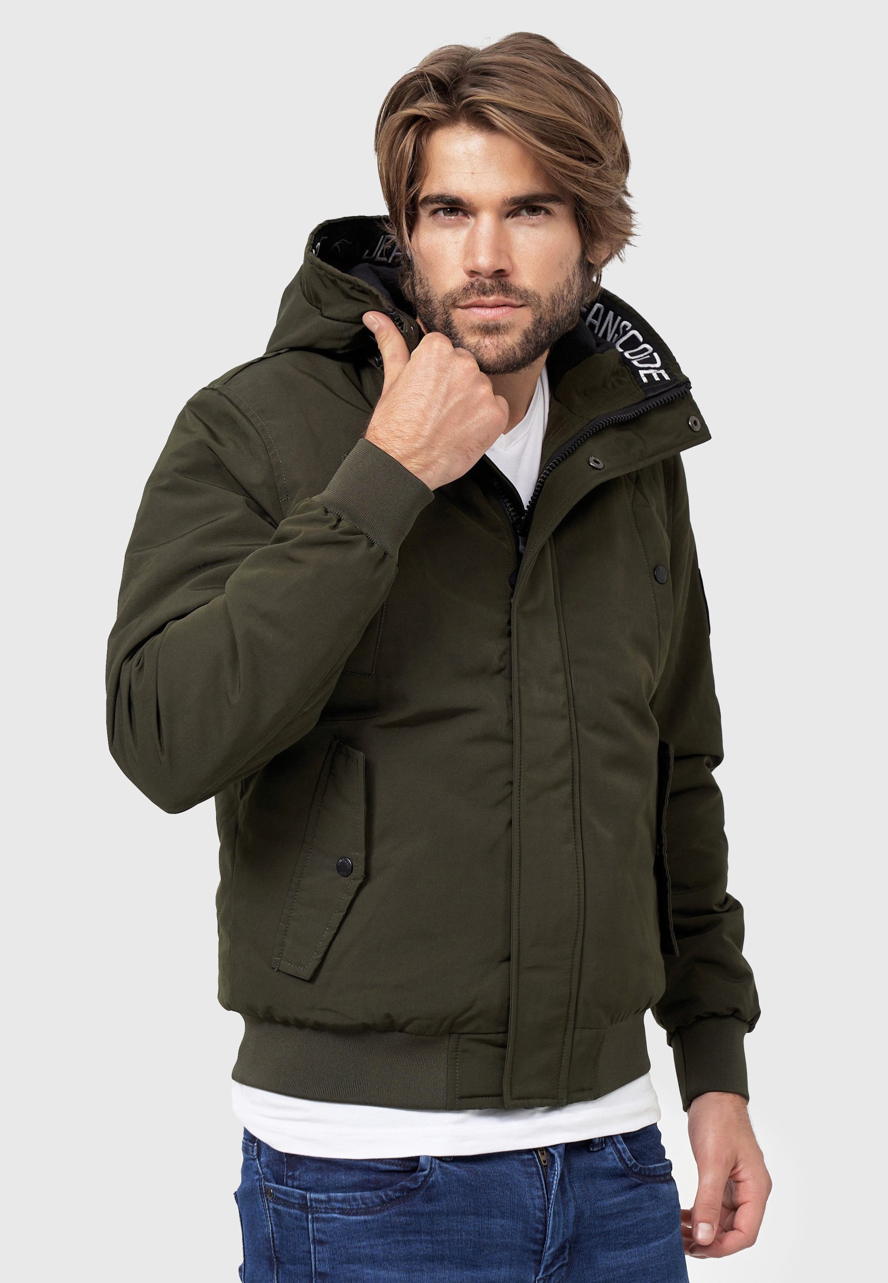 INDICODE Men's Albany Jacket | Hooded Jacket, Navy INDICODE Men's Albany Jacket | Hooded Jacket, Navy