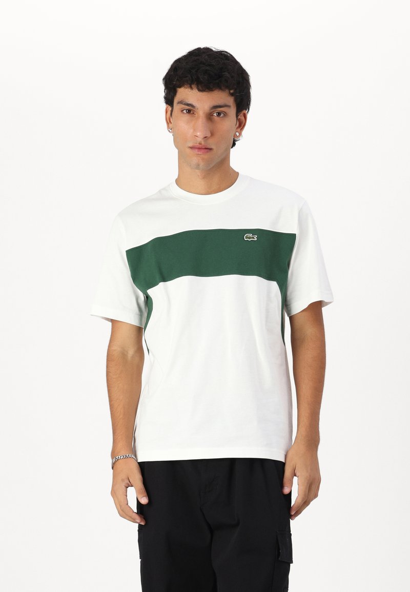 Lacoste Triko s potiskem - flour/green