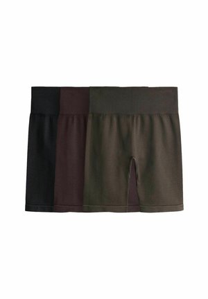 3 PACK ACTIVE  - Shorts - black chocolate brown khaki