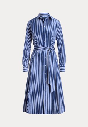 Polo Ralph Lauren, BELTED STRIPED COTTON SHIRTDRESS - Košilové šaty - bright navy/white