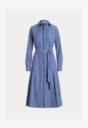 Polo Ralph Lauren, BELTED STRIPED COTTON SHIRTDRESS - Rochie tip cămașă - bright navy/white