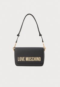 Mustmust faux nahkakott, millel on kuldne "LOVE MOSCHINO" logo. Omab ühte õlapaela ja elegantset, ristkülikukujulist disaini.