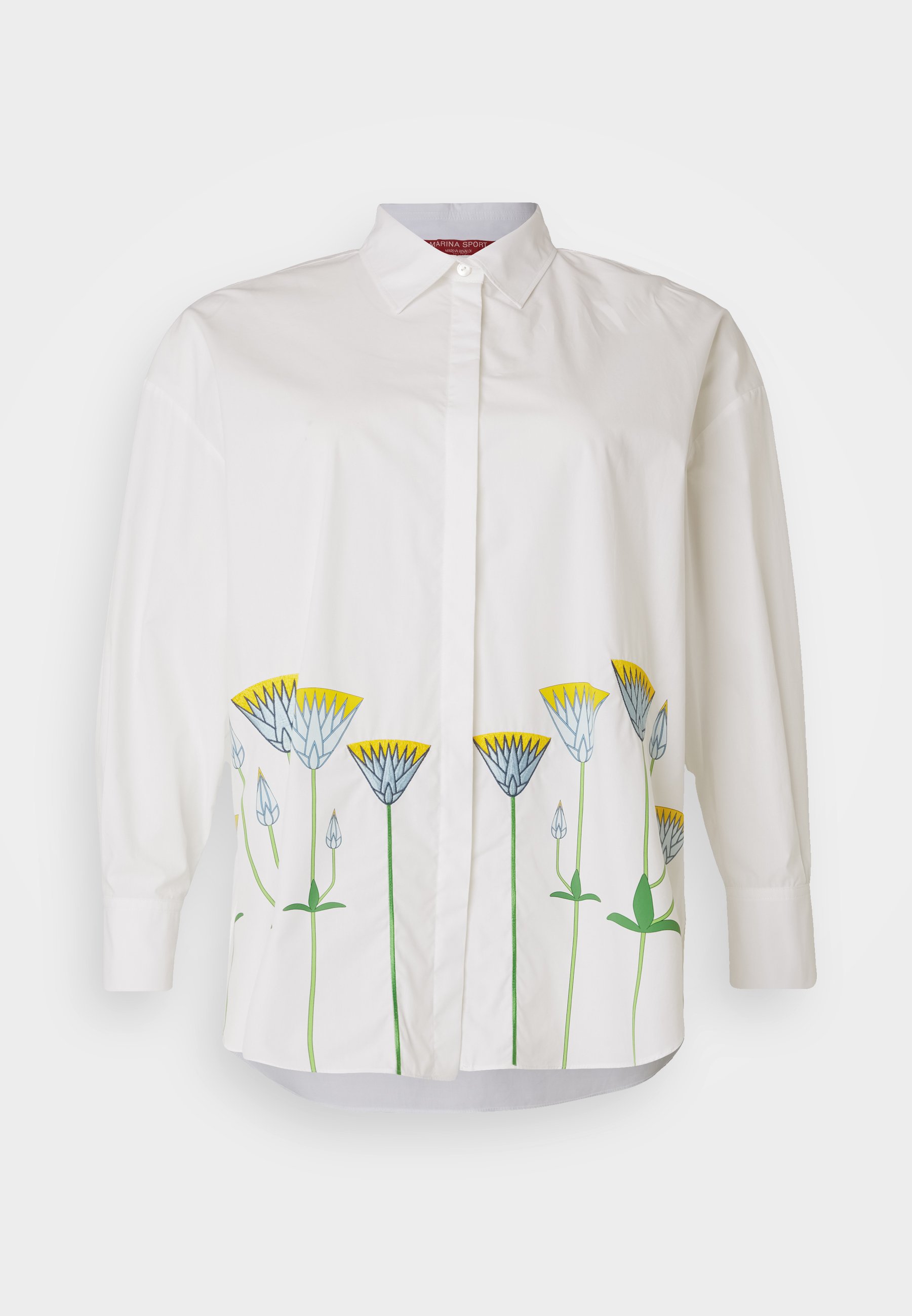 Chemisier Marina Rinaldi - Motif Floral Vert/bleu - 100% Viscose - Neuf Avec étiquettes