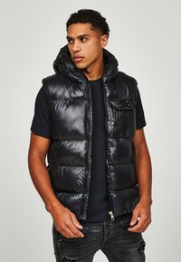 Glorious Gangsta FIDRA CARGO GILET - Strukirani kaput - jet black